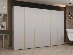 Kledingkast Hartford 539, Gouden, Kasjmier, 202x300x52cm, 209.6 kg, Kledingkast deuren: Met scharnieren