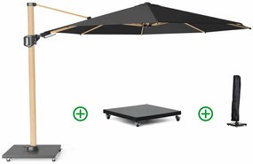 Zweefparasol  3.5m T2 premium (incl. voet en hoes) Grijs-antraciet Platinum Challenger