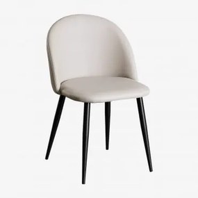 Kana Kunstleren Eetkamerstoel Grijs – Taupe – Koel & Zwart - Sklum