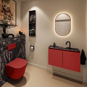 Mondiaz Ture DLux toiletmeubel 80cm fire met wastafel lava midden met kraangat