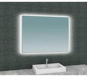 Wiesbaden Soul spiegel rechthoek met LED, dimbaar en spiegelverwarming 100 x 80 cm 38.4185