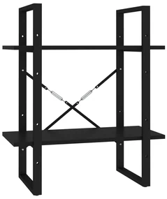 vidaXL Boekenkast met 2 schappen 60x30x70 cm spaanplaat zwart