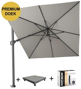 Challenger T2 premium zweefparasol 350x260 cm manhattan met parasolvoet 90kg en hoes