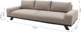 Barcelona Sunbrella stoel-bank loungeset - Taupe - 3-delig