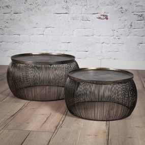 Ronde Salontafelset Draadstaal - 65 X 65cm.