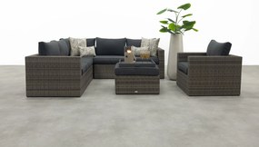 Atlanta wicker loungeset 5-delig – Organic grey - Garden impressions