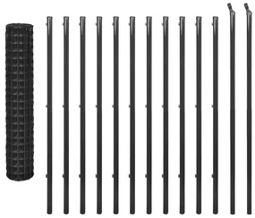 vidaXL Euro hek 25x1,5 m staal grijs