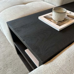 Banktafel Zwart Met Opbergruimte - 92 X 42cm.