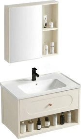 Badkamermeubelset met wastafel River 60cm Creme