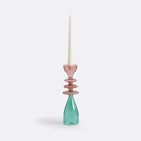 Kandelaar in glas H28,5 cm, Boamia