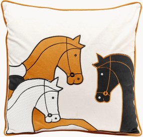 Fluwelen kussen Horse Trio