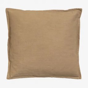 Vierkant Kussen 45x45 Cm Van Katoen Elezar Brown Latte - Sklum