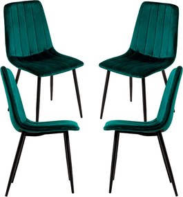 Set 4 Liny Fluwelen Stoelen