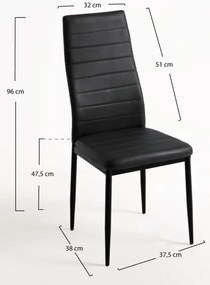 Pak 4 Lauter Kunstlederen Stoelen