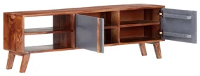 vidaXL Tv-meubel 140x30x45 cm massief sheeshamhout grijs
