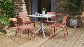 FLAVIO 80x80 Lichtgrijs (asgrijs) - MODERNE VIERKANTEN TUINTAFEL (voor keuken, café, tuin)