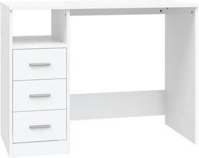 vidaXL Bureau met lades 102x50x76 cm bewerkt hout wit