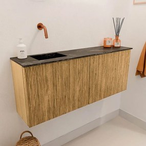 Mondiaz Joya DLux 100cm toiletmeubel oak met wastafel faye links zonder kraangat lava
