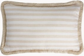 Handgemaakt linnen gestreept kussen Happy Pillow