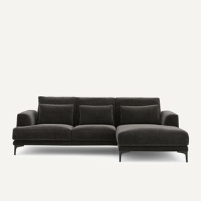 Hoekbank rechts van chenille fluweel, Marsile