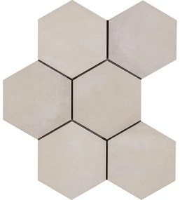 Ragno Rewind Vloer- en wandtegel hexagon 18x21cm 9.5mm R9 porcellanato Vanilla 1352126