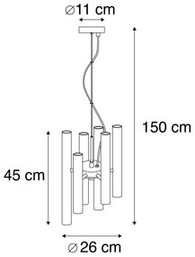 Art deco hanglamp zwart 12-lichts - Tubi