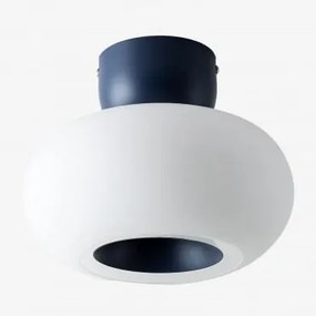 Led-plafondlamp In Glas En Staal Deruent Blauw – Ultramarijn - Sklum