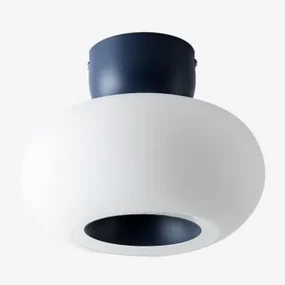 Led-plafondlamp In Glas En Staal Deruent Blauw – Ultramarijn - Sklum