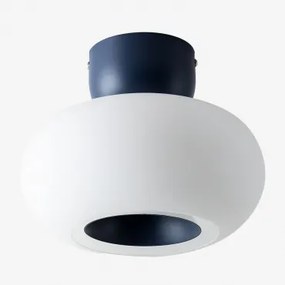 Led Plafondlamp Van Glas En Ijzer Deruent Blauw – Ultramarijn - Sklum
