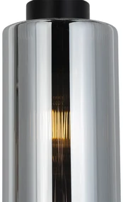 Eettafel / Eetkamer Smart hanglamp zwart met smoke glas 4-lichts incl. 4 Wifi ST64 - Laura Modern E27 Binnenverlichting Lamp