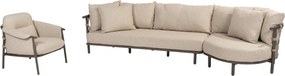 Ezra chaise longue organische loungeset 3 delig terre 4 Seasons Outdoor