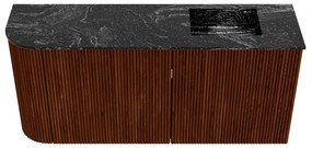 Mondiaz Joya DLux 90cm toiletmeubel ronding links ruby met wastafel faye rechts 1 kraangat lava