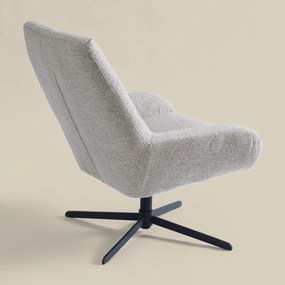 Draaibare Fauteuil Beige Boucle