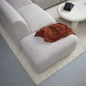 Elementen Hoekbank Met Poef Beige Links
