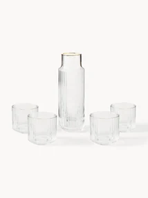 Handgeblazen karaf Aleo met waterglazen, 5-delig