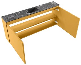 Mondiaz Ture DLux toiletmeubel 120cm ocher met wastafel lava midden zonder kraangat