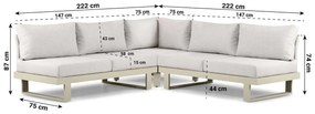 Hoek loungeset 5 personen Aluminium Taupe  Lifestyle Garden Furniture Lorenzo