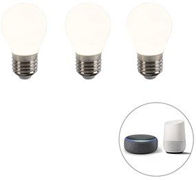 Set van 3 smart E27 dimbare LED lampen P45 4,5W 400 lm 2200-4000K