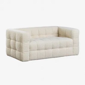 Harriet 2-zits Schapenvacht Bank Chenille Crème Beige - Sklum