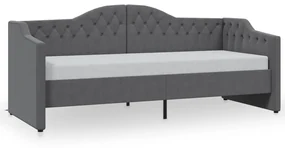 vidaXL Slaapbank met matras en USB stof donkergrijs 90x200 cm
