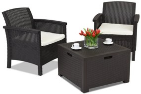 Venezia Terrace Box 2 bruin technorattan set met Bica box