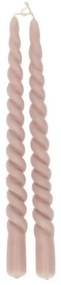 Dinerkaars gedraaid, oud roze, 29 cm, set van 2