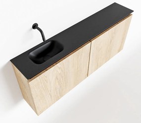 Mondiaz Ture 120cm toiletmeubel washed oak met wastafel urban links geen kraangat