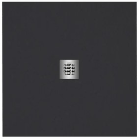 ZEZA Grade douchevloer - 100x100cm - antislip - antibacterieel - mineraalmarmer - vierkant - mat zwart 400000000000019761
