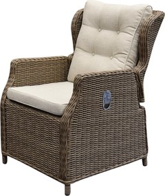 Ibiza dining tuinstoel verstelbaar bruin wicker | naturel mixed weave kussens