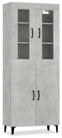 vidaXL Hoge kast 69,5x34x180 cm bewerkt hout betongrijs