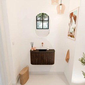 Mondiaz Joya 75cm toiletmeubel ronding links/rechts walnut met wastafel faye midden zonder kraangat urban