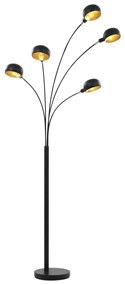 vidaXL Lamp staand 5xE14 200 cm zwart en goud