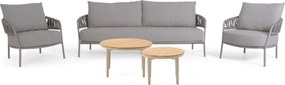 Stoel en Bank Loungeset 5 personen Rope Taupe  4 Seasons Outdoor Calma/Toscane