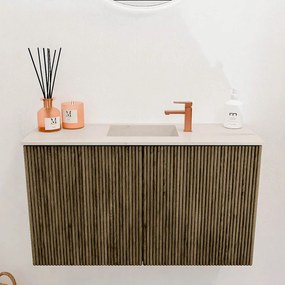 Mondiaz Joya DLux 70cm toiletmeubel dusk met wastafel faye midden 1 kraangat meli